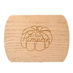 Hey There Pumpkin 8" x 11" Redwood Oval Cutting Board