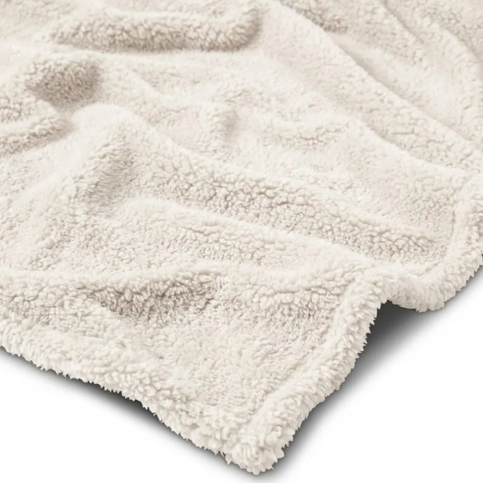 HGTV Teddy Sherpa Fur Throw Blanket 50 x 70 inches