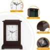 Hidden Safe Table Clock, Vintage Silent Wooden Mantel Clock with Secret Compartment