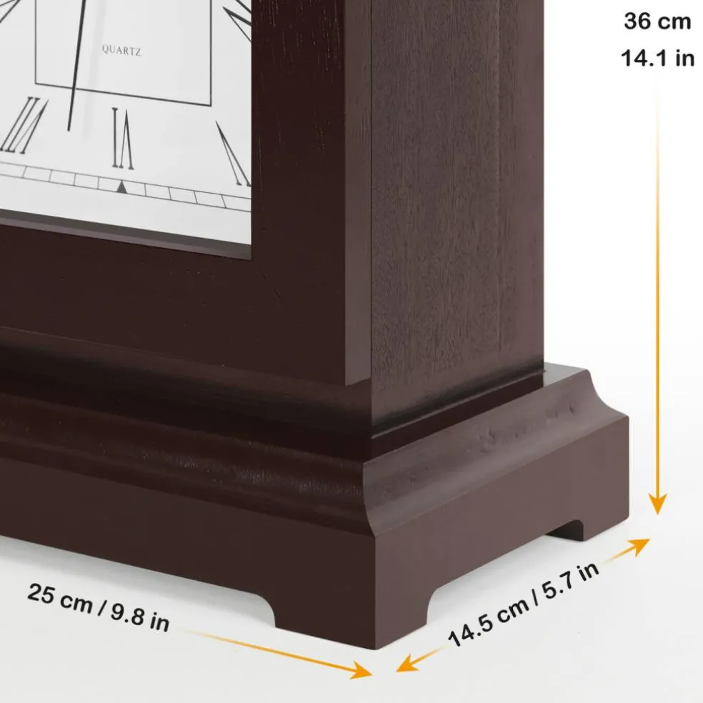 Hidden Safe Table Clock, Vintage Silent Wooden Mantel Clock with Secret Compartment