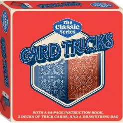 Hinkler: Retro Box - Card Tricks - Magic Kit, Instruction Book, 2 Trick Decks, Drawstring Bag, Learn Classic & Modern Illusions, Kids-Teens-Adults