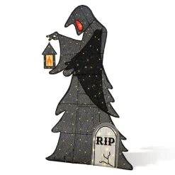 60"H Lighted Halloween 2D Grim Reaper Outdoor Décor with 160 warm White LED Lights