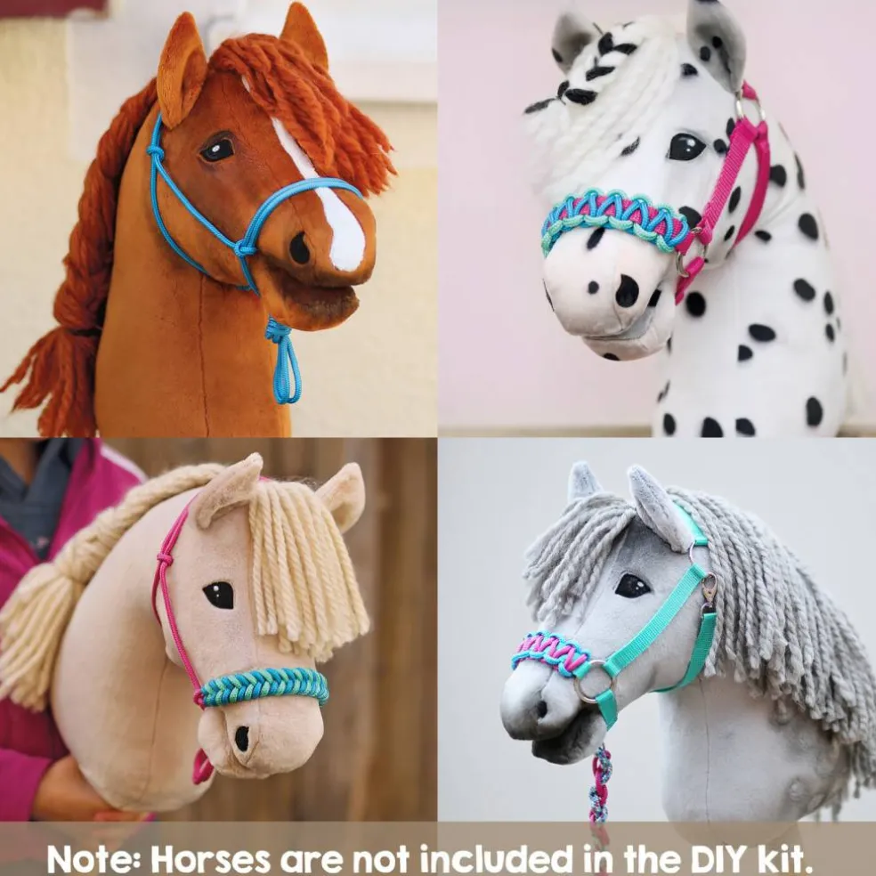 Hobby Horse Halter Making Kit, Rope Halters, Leads, Aqua/Pink Polypropylene (Instructions Included)