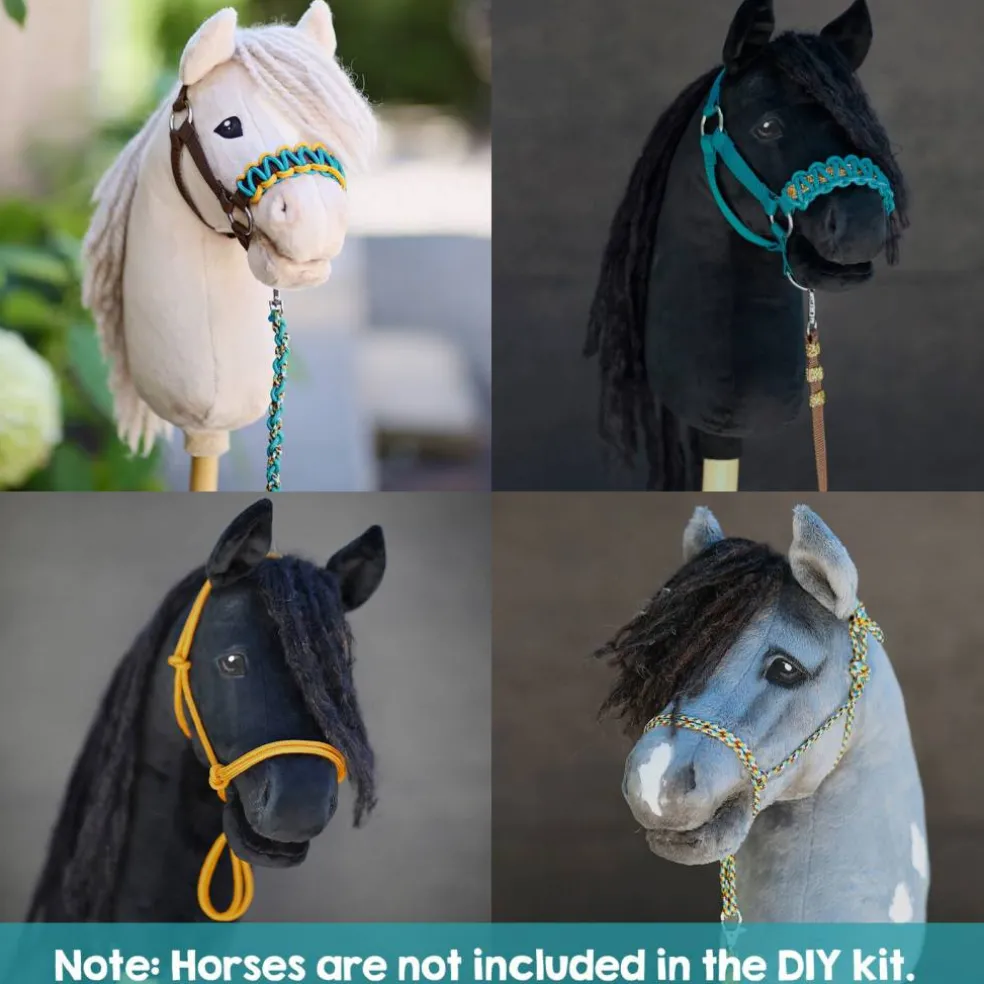 Hobby Horse Halter Making Kit, Rope Halters, Leads, Aqua/Pink Polypropylene (Instructions Included)