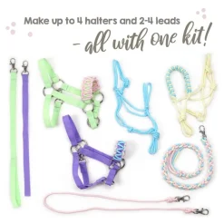 Hobby Horse Halter Making Kit, Rope Halters, Leads, Aqua/Pink Polypropylene (Instructions Included)