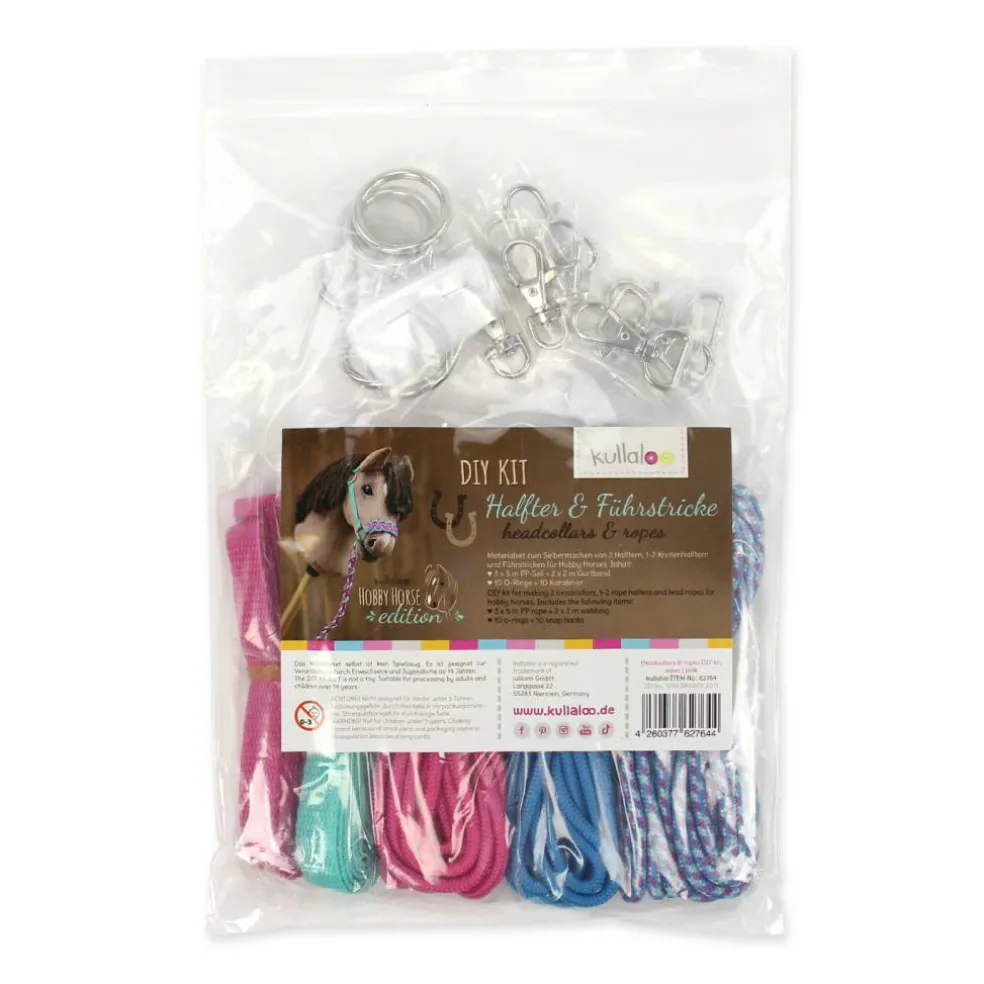 Hobby Horse Halter Making Kit, Rope Halters, Leads, Aqua/Pink Polypropylene (Instructions Included)