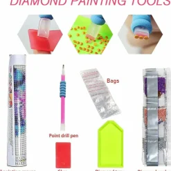 Hocus Pocus Halloween Diamond Painting Kit for Adults, 12 x 16 Inch 5D Full Drill Round Diamond Art Canvas, DIY Paint with Diamonds Craft Kit with Accessories for Beginners, Halloween Home Wall Decor