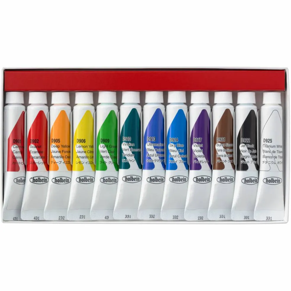 Holbein Acrylic Gouache 12-Color School Paint Set