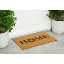 Home Christmas Wreath Doormat