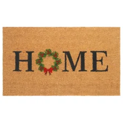 Home Christmas Wreath Doormat
