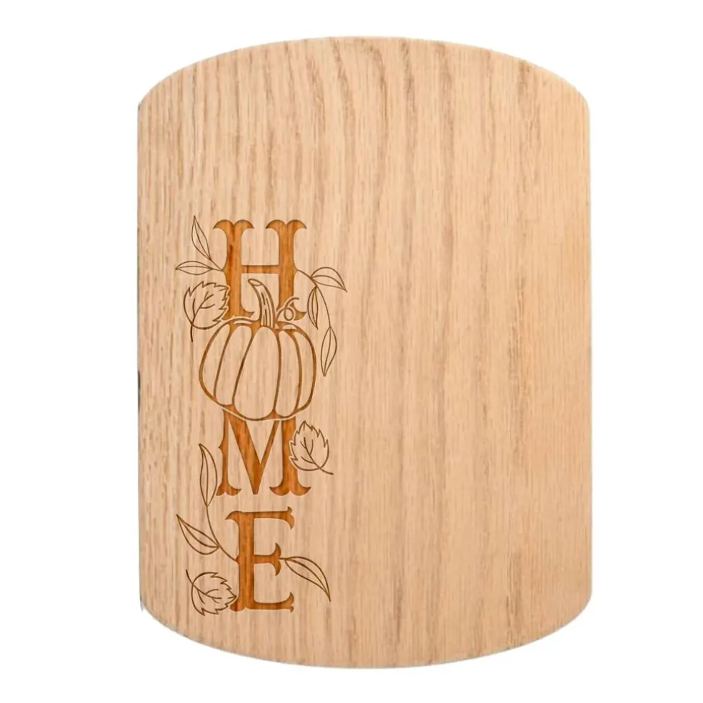 Home Pumpkin 11" x 8" Redwood Oval Cutting Board