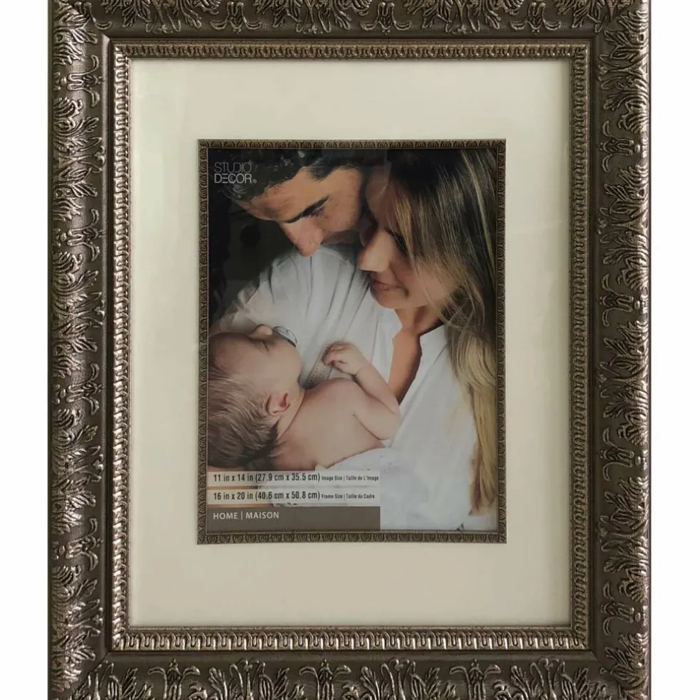 Home Silver Floral Frame with Mat by Studio Décor®