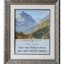 Home Silver Floral Frame with Mat by Studio Décor®
