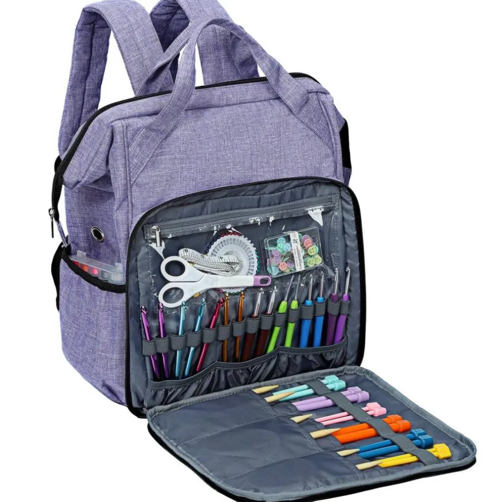 HOMEST Crochet Bag Organizer for Yarn Storage, Knitting Bag and Accessories
