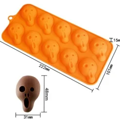 Horror Ghost Mask Chocolate Mold – Halloween Silicone Mold