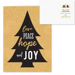 Hortense B. Hewitt Co. Black and Faux Gold Holiday Cards