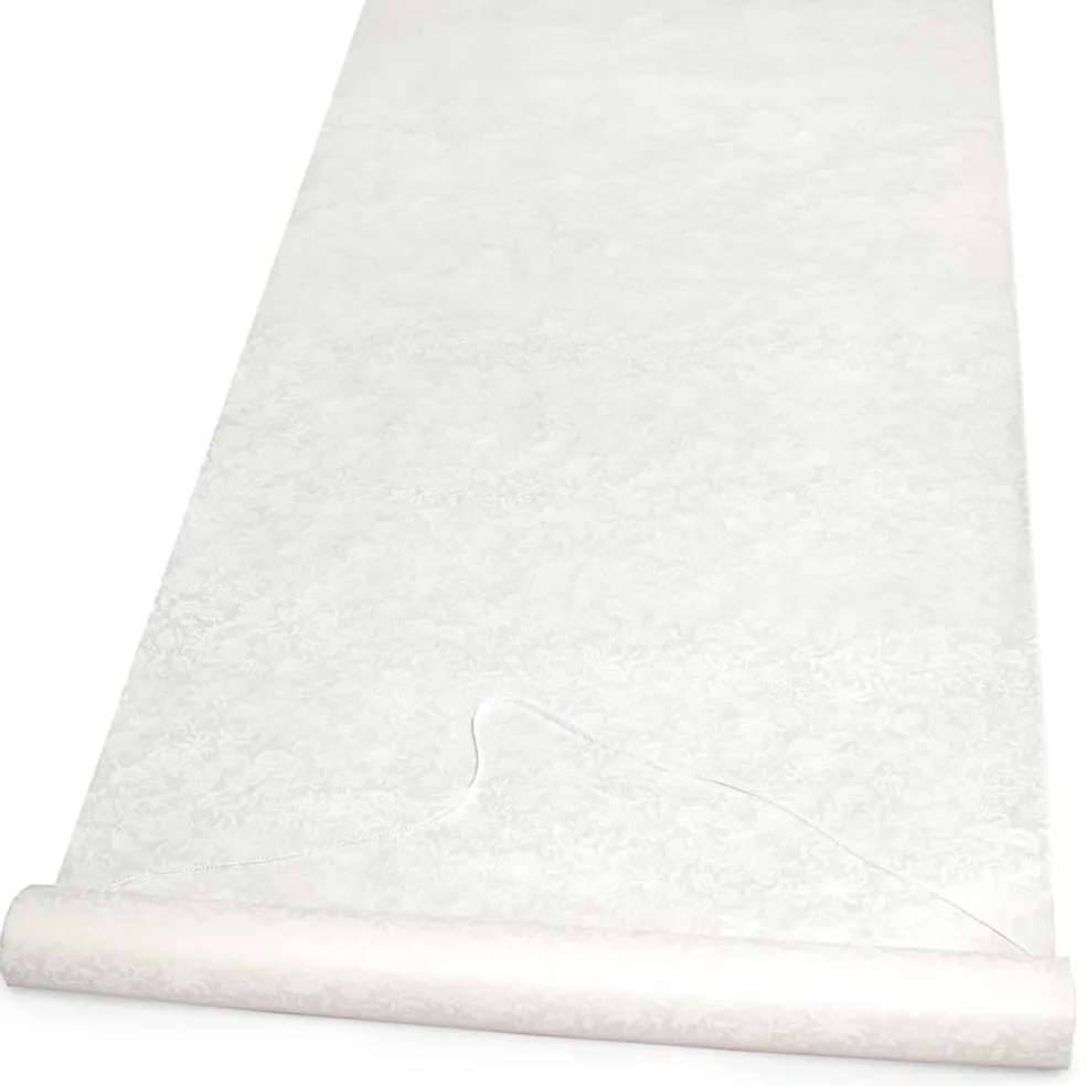 Hortense B. Hewitt Co. Floral Aisle Runner, White