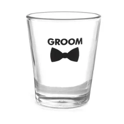 Hortense B. Hewitt Co. Groom Bow Tie Wedding Party Shot Glass