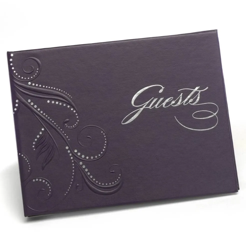 Hortense B. Hewitt Co. Purple Swirl Dots Guest Book