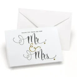 Hortense B. Hewitt Co. Thank You Cards, Mr. & Mrs. Gold Ampersand
