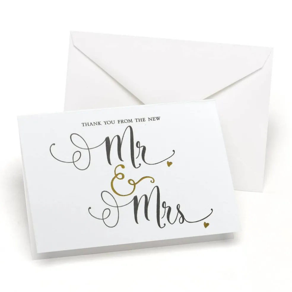 Hortense B. Hewitt Co. Thank You Cards, Mr. & Mrs. Gold Ampersand