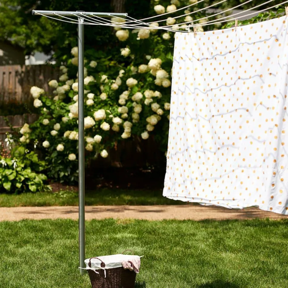 Household Essentials Galvanized Steel Onepiece Pole Clothesline T-Post