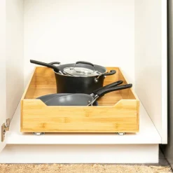 Household Essentials Glidez Bamboo & Steel Slide-Out Storage Organizer