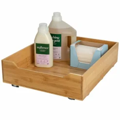 Household Essentials Glidez Bamboo & Steel Slide-Out Storage Organizer