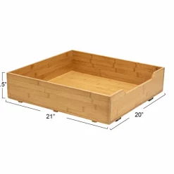 Household Essentials Glidez Bamboo & Steel Slide-Out Storage Organizer