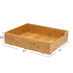 Household Essentials Glidez Bamboo & Steel Slide-Out Storage Organizer