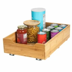 Household Essentials Glidez Bamboo & Steel Slide-Out Storage Organizer