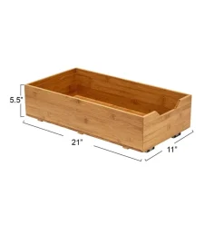 Household Essentials Glidez Bamboo & Steel Slide-Out Storage Organizer
