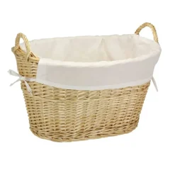 Household Essentials Natural Wicker Lined Laundry Basket