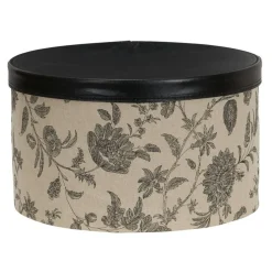 Household Essentials Round Hat Boxes with Lids (Floral)