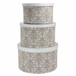 Household Essentials Round Hat Boxes with Lids (Olive)