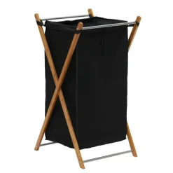 Household Essentials Small Black Collapsible X-Frame Laundry Basket