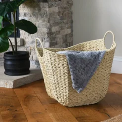 Household Essentials 17.5" Woven Paper Rope Basket with Handles