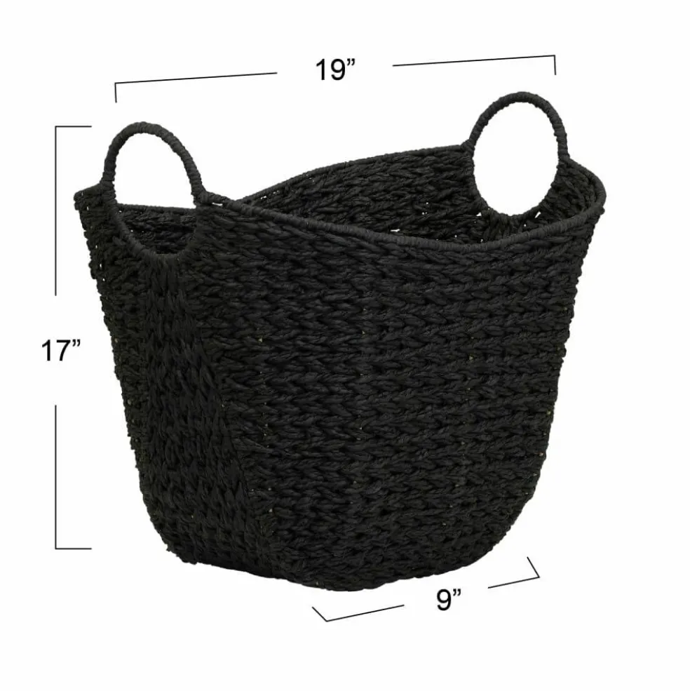Household Essentials 17.5" Woven Paper Rope Basket with Handles