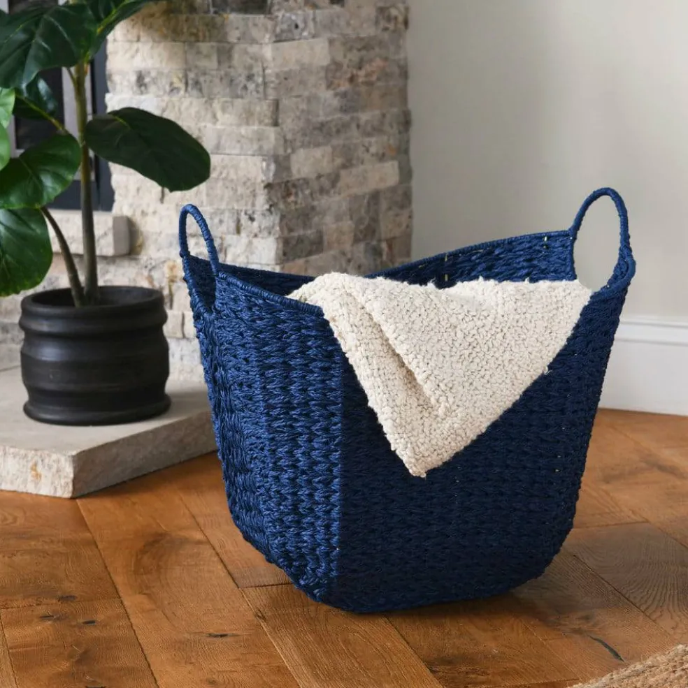 Household Essentials 17.5" Woven Paper Rope Basket with Handles