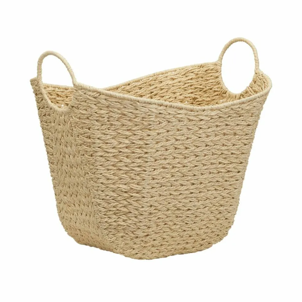 Household Essentials 17.5" Woven Paper Rope Basket with Handles