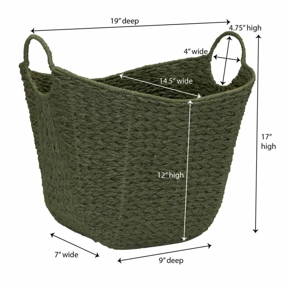 Household Essentials 17.5" Woven Paper Rope Basket with Handles