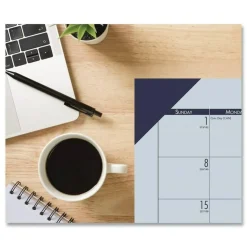 House of Doolittle EcoTones 18.5 in. x 13 in. 12-Month (Aug to July) 2025-2026 Recycled Academic Desk Pad Calendar - Orchid/Cordovan