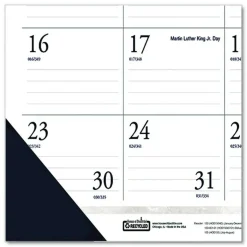 House of Doolittle 24 in. x 19 in. 12-Month (Jan to Dec) 2026 Executive Monthly Desk Pad Calendar - White/Blue Sheets/Blue Corners