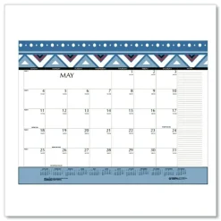 House of Doolittle 22 in. x 17 in. 12-Month (Jan-Dec 2026) Recycled Desk Pad Calendar - White Sheets/Black Binding/Corners