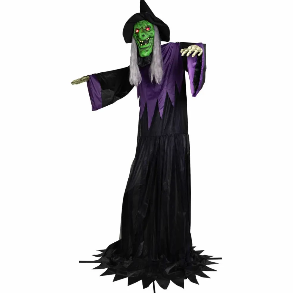 Huge Lighted and Animated Talking Witch Commercial Outdoor Halloween Decoration - 15'