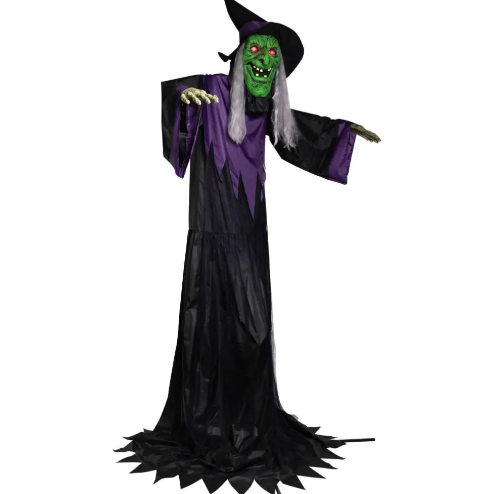 Huge Lighted and Animated Talking Witch Commercial Outdoor Halloween Decoration - 15'