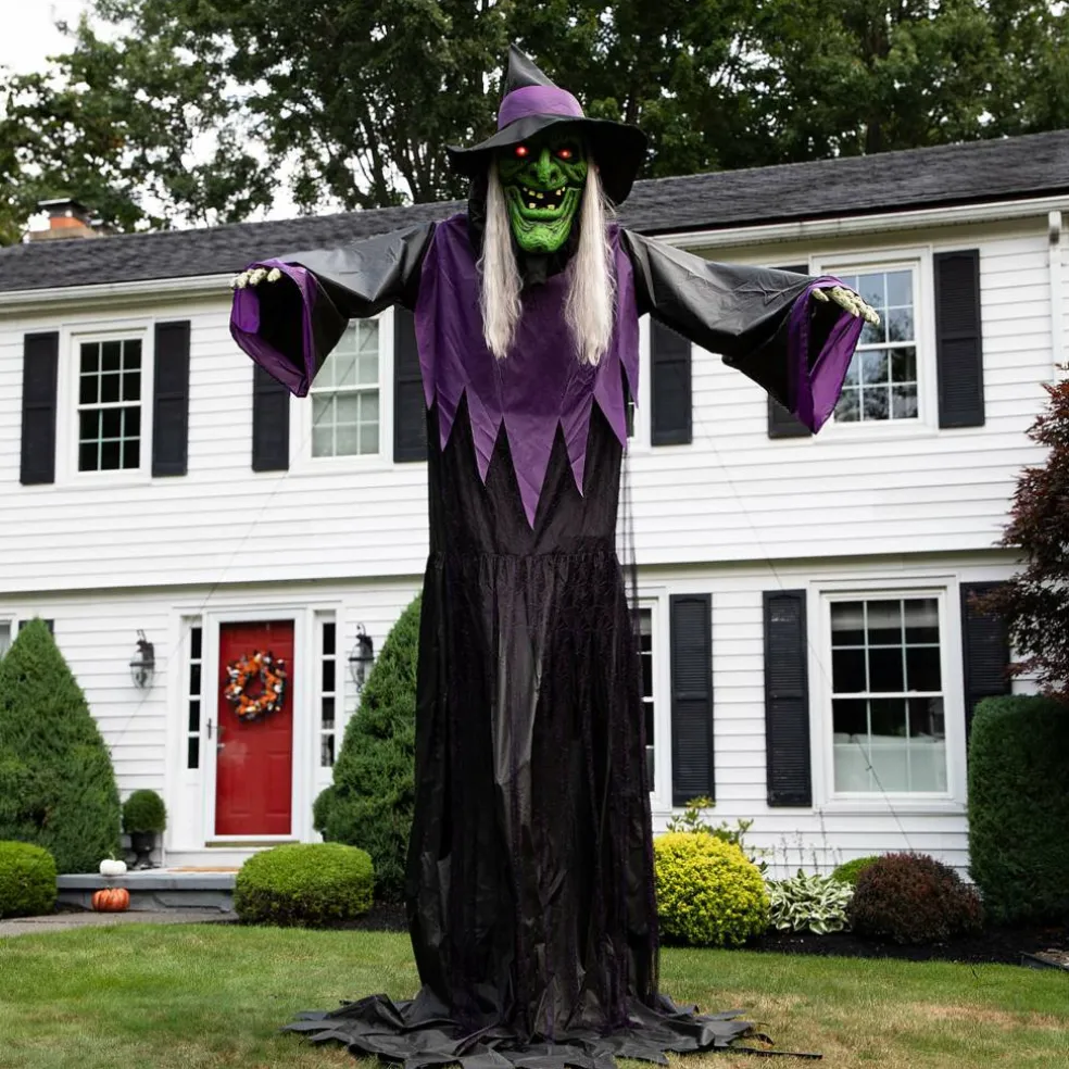Huge Lighted and Animated Talking Witch Commercial Outdoor Halloween Decoration - 15'