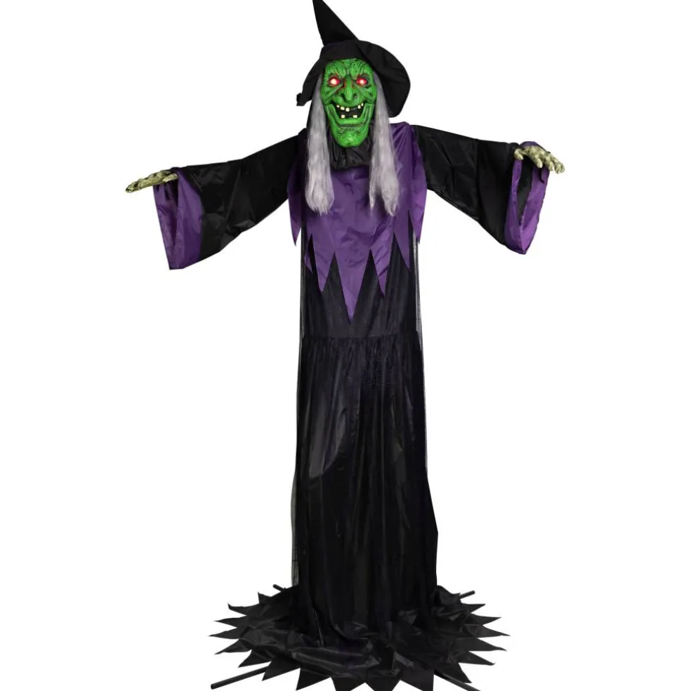 Huge Lighted and Animated Talking Witch Commercial Outdoor Halloween Decoration - 15'