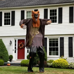 Huge Lighted and Animated Talking Werewolf Commercial Outdoor Halloween Decoration - 12'
