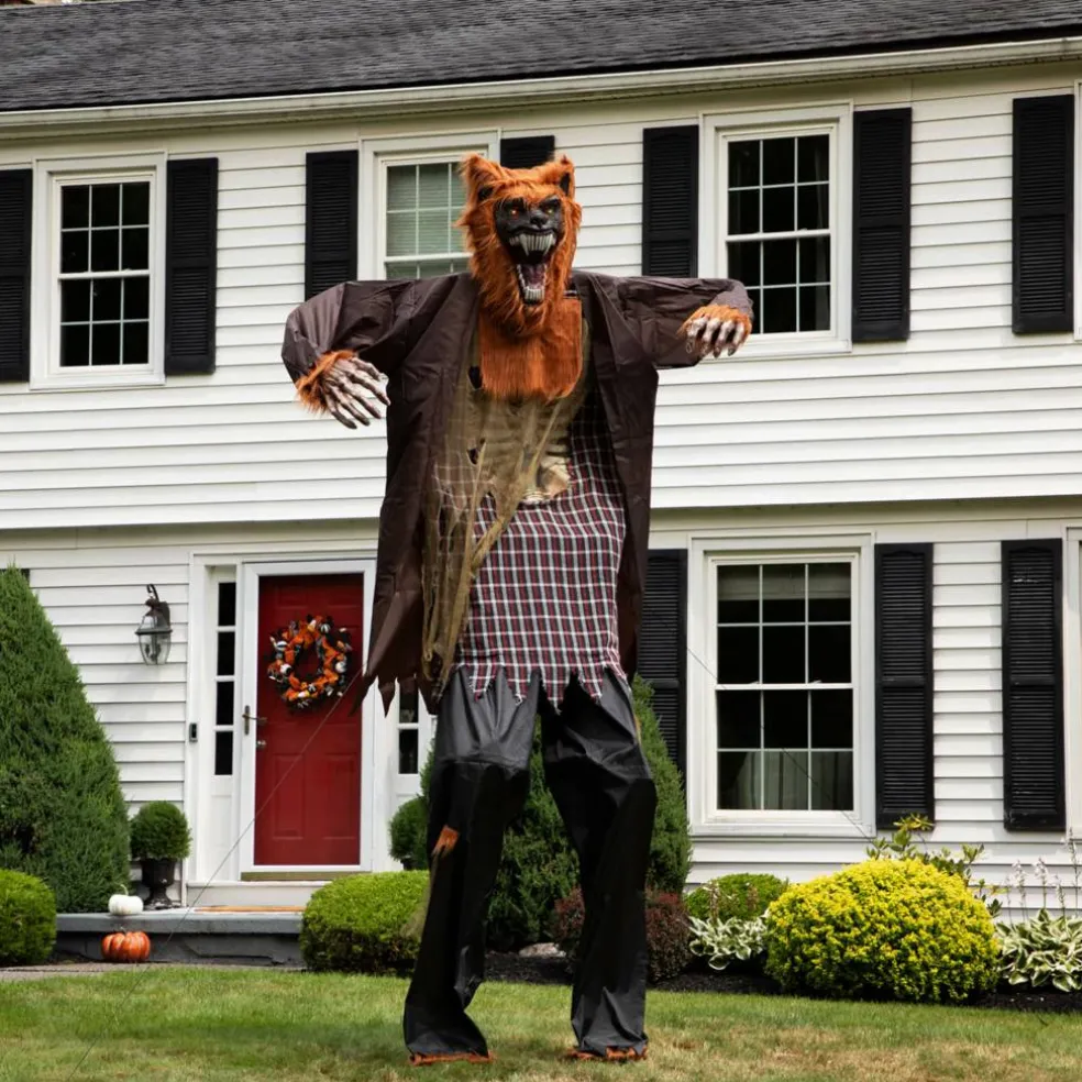 Huge Lighted and Animated Talking Werewolf Commercial Outdoor Halloween Decoration - 12'